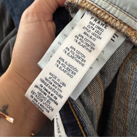 Frame Le Skinny de Jeanne jeans, dark denim size 25 - Picture 4 of 5